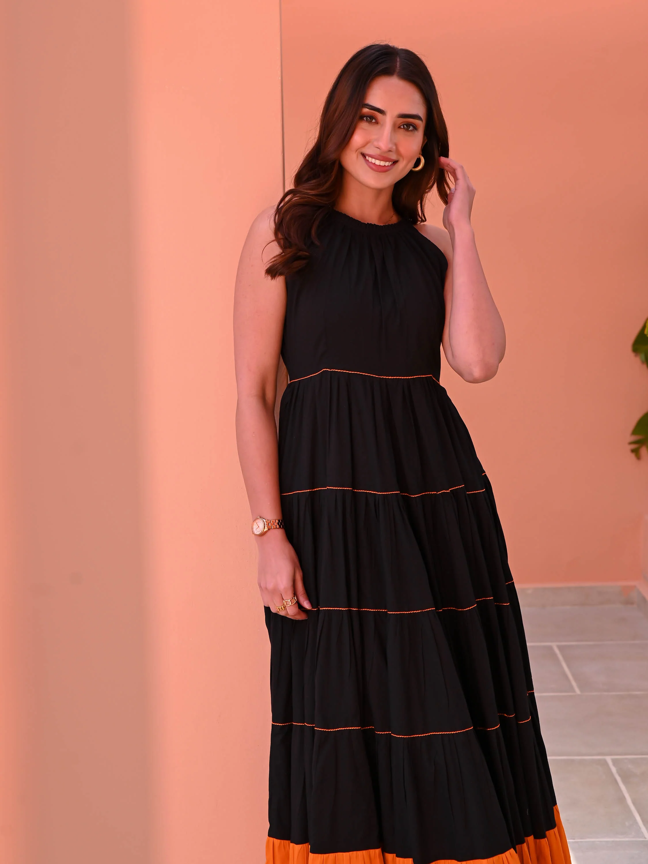 Black Fiesta Cotton Dress - Woolfily