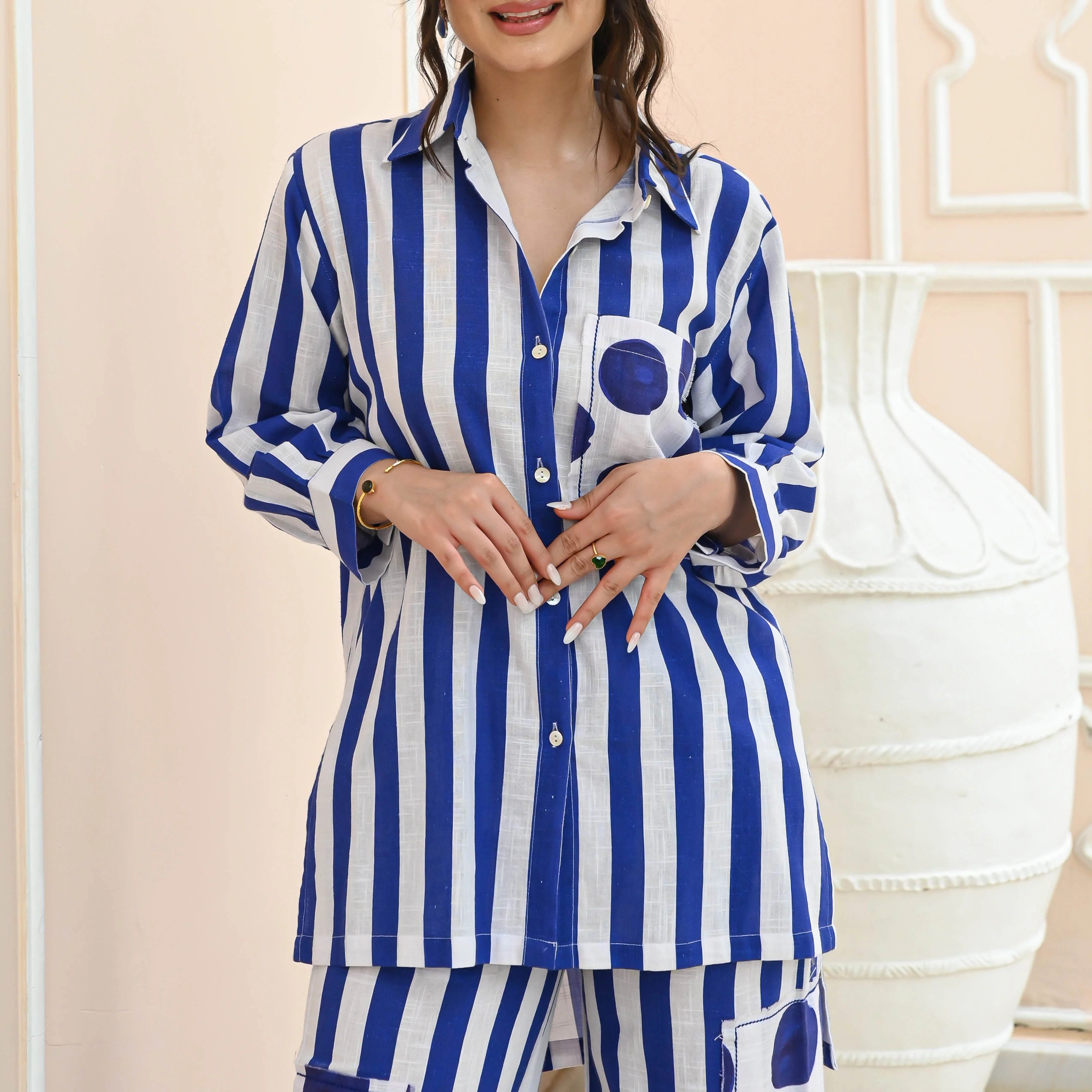 Ayesha Polka Stripe Co-ord Set - Woolfily