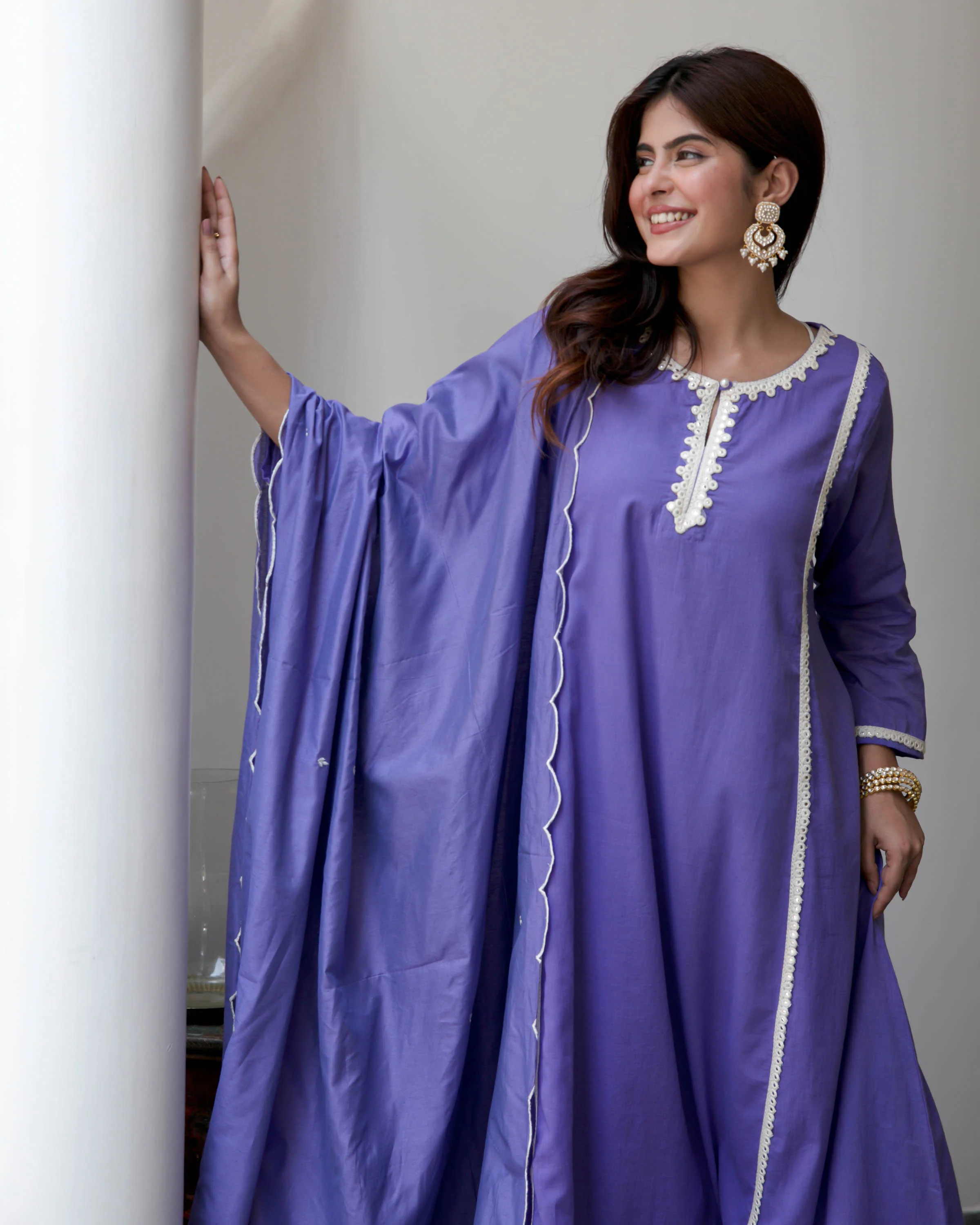 Purple Cotton Suit Set - Woolfily