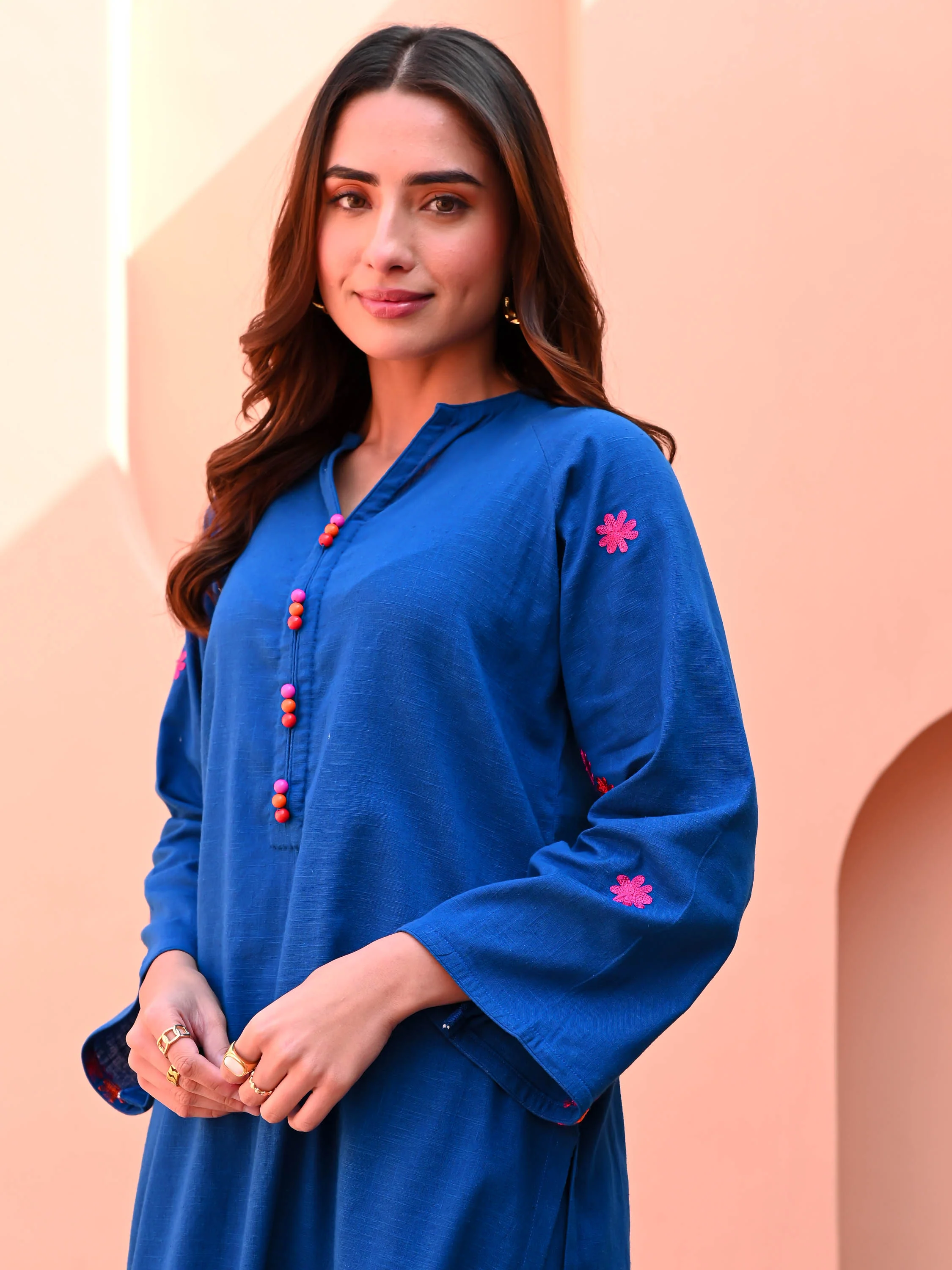 Lapis Blue Cotton Kurta Set - Woolfily