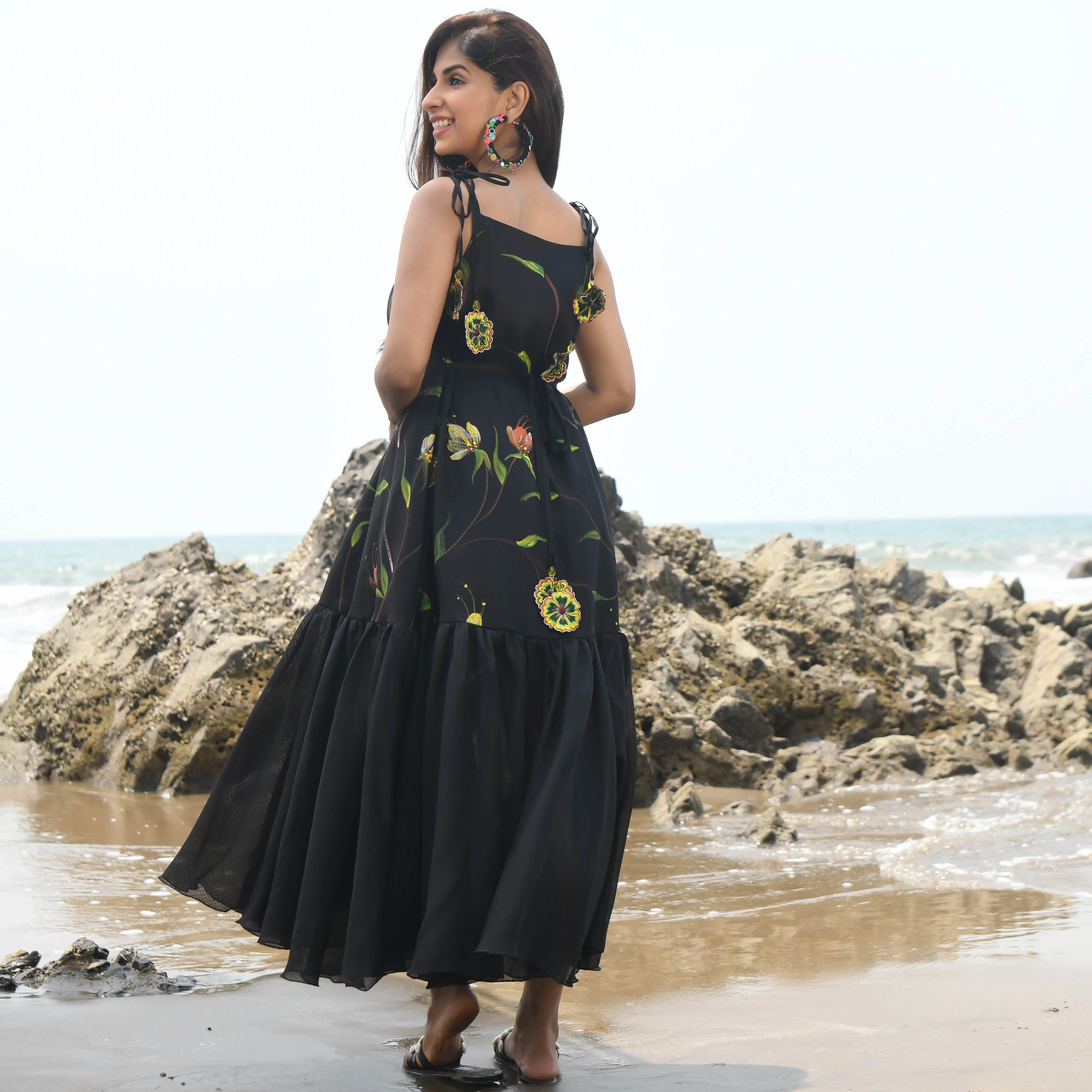 Bunaai Raven Handpainted Doriya Dress - Woolfily