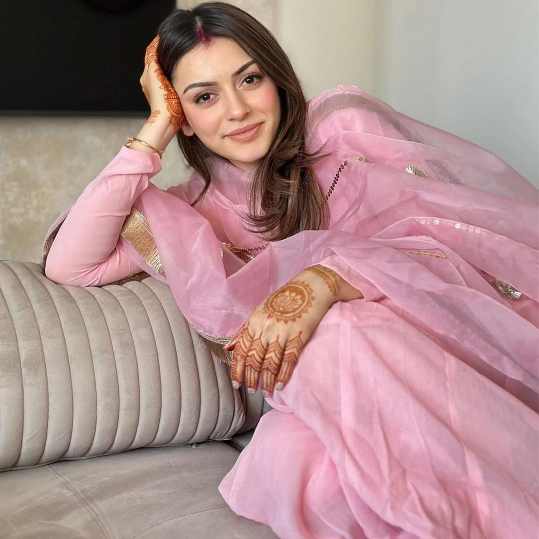 Bunaai Misty Pink Georgette Suit Set - Woolfily